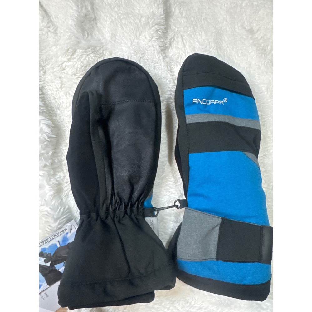 Andorra Mittens Mens S/M Blue New 3M Thinsulate Touchscreen Snow Ski‎ Gloves